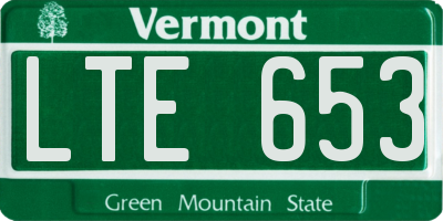VT license plate LTE653