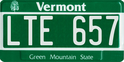 VT license plate LTE657