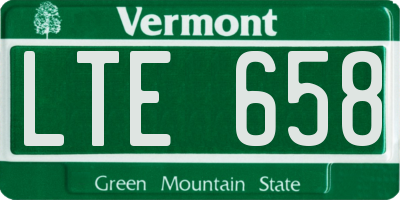 VT license plate LTE658