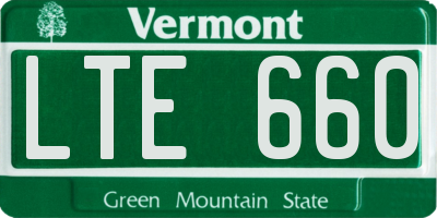VT license plate LTE660