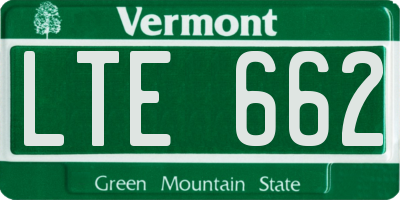 VT license plate LTE662