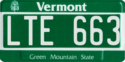 VT license plate LTE663