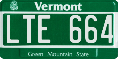 VT license plate LTE664