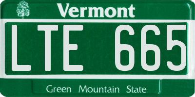 VT license plate LTE665