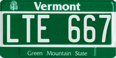 VT license plate LTE667