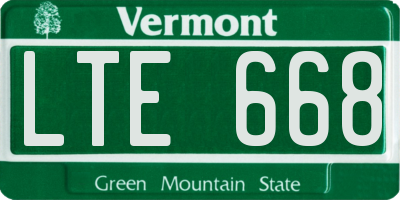 VT license plate LTE668