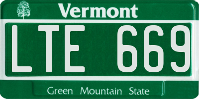 VT license plate LTE669