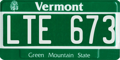 VT license plate LTE673