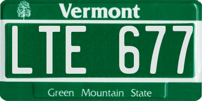 VT license plate LTE677