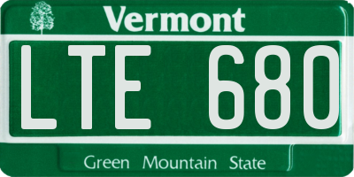 VT license plate LTE680