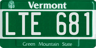 VT license plate LTE681