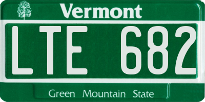VT license plate LTE682