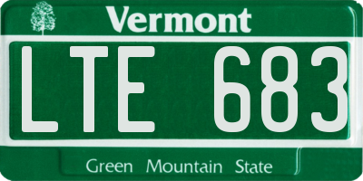 VT license plate LTE683