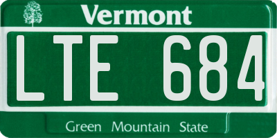 VT license plate LTE684