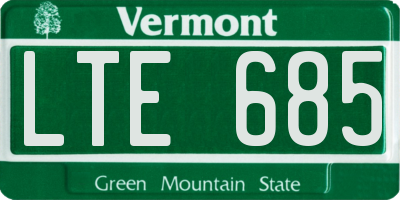 VT license plate LTE685