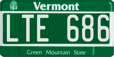 VT license plate LTE686