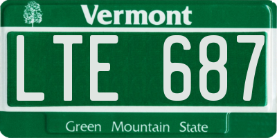 VT license plate LTE687
