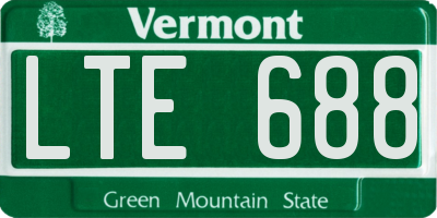VT license plate LTE688