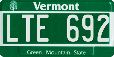 VT license plate LTE692