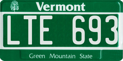 VT license plate LTE693