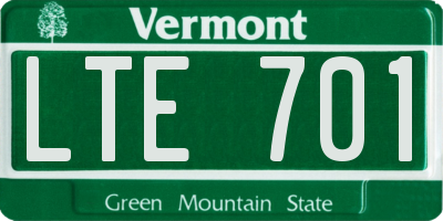 VT license plate LTE701