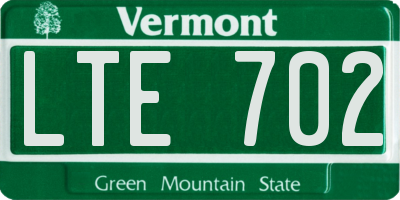 VT license plate LTE702