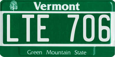 VT license plate LTE706