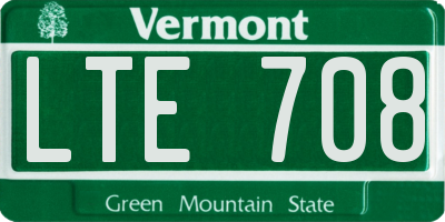 VT license plate LTE708