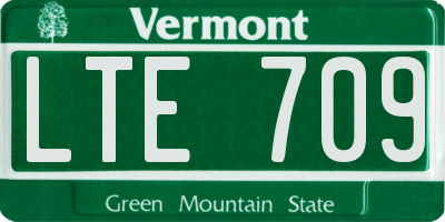 VT license plate LTE709