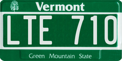 VT license plate LTE710