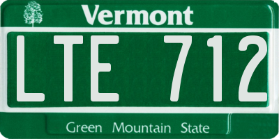 VT license plate LTE712