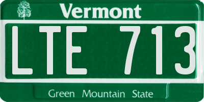 VT license plate LTE713