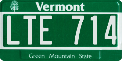VT license plate LTE714