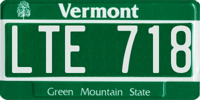 VT license plate LTE718