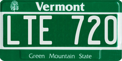 VT license plate LTE720