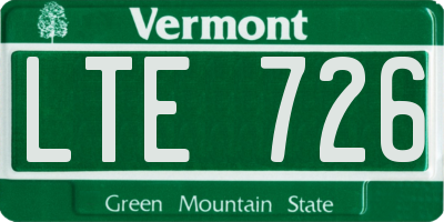 VT license plate LTE726