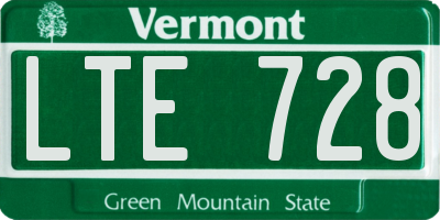 VT license plate LTE728