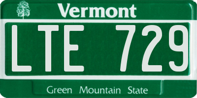 VT license plate LTE729