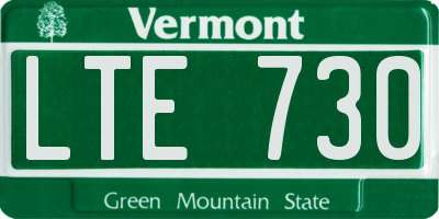 VT license plate LTE730