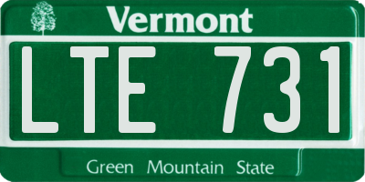 VT license plate LTE731