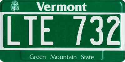 VT license plate LTE732