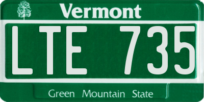 VT license plate LTE735