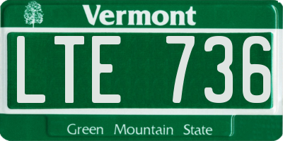 VT license plate LTE736
