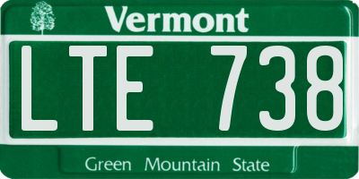 VT license plate LTE738