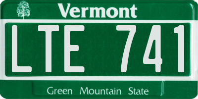 VT license plate LTE741