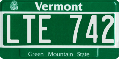 VT license plate LTE742