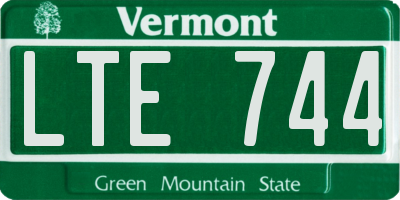 VT license plate LTE744
