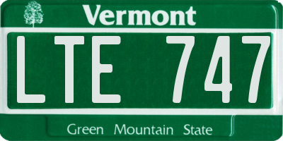 VT license plate LTE747