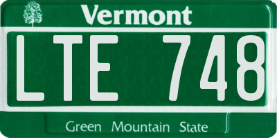 VT license plate LTE748