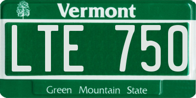 VT license plate LTE750